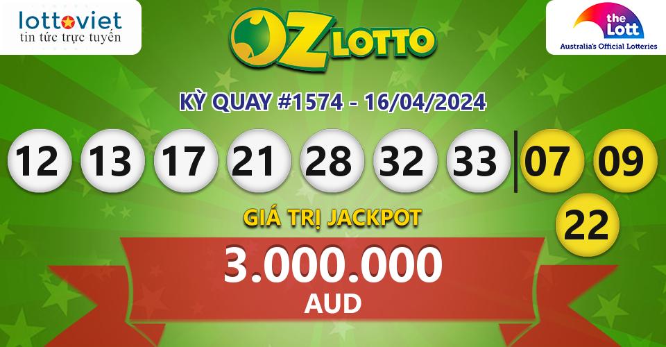 Cập nhật kết quả xổ số Úc Oz Lotto hôm nay ngày 16/04/2024