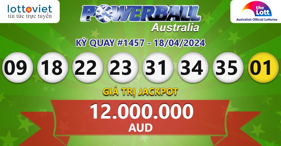 Cập nhật kết quả xổ số Úc Australia PowerBall hôm nay ngày 18/04/2024